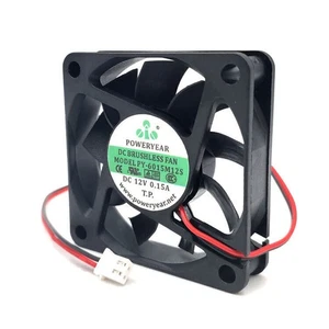 1pc PY-6015M12S 12V 0.15A 6015 6CM 2-wire chassis cooling fan - Afbeelding 1 van 10