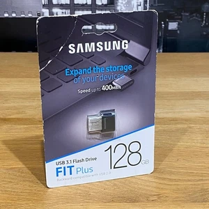 Samsung FIT Plus 128GB USB 3.1 Flash Drive Memory Stick 300 MB/s Black - Afbeelding 1 van 19