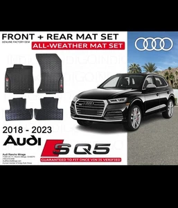 Juego de alfombrillas negras para todo tipo de clima AUDI SQ5 2018-2023 GENUINO DE FÁBRICA OEM (COMBO) - Imagen 1 de 4