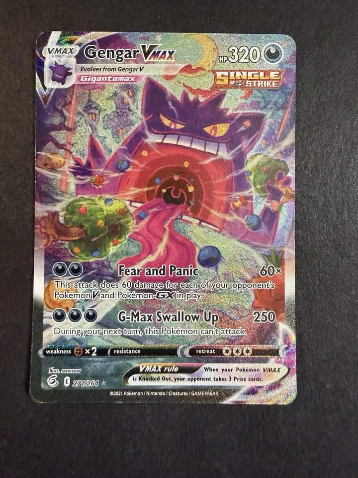 Gengar VMAX Alt Art Fusion 271/264 Strike Holo LP Swsh08: Carta Pokémon  Foto 1 de 4
