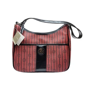 Giani Bernini Red & Black Signature Striped Hobo Bag Purse NWT - Picture 1 of 10