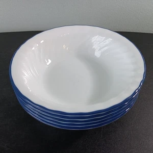 Set Of 5 Corelle Swirl "Blue Velvet " 7 1/4"  Soup/Cereal Bowls - Picture 1 of 6