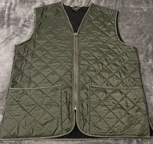 Brooks Brothers 346 Mens Army Green Wool Lined Quilted Vest Men Large - Picture 1 of 10
