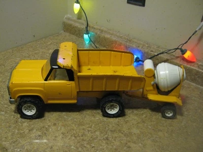 70s Tonka Orange & Black Dodge Dump Truck with XR-101 tires & Cement Mixer Trl. - Image 1 of 4