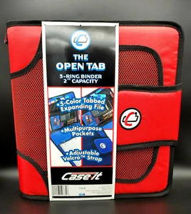 CARPETA DE 3 ANILLOS CASE IT THE OPEN TAB 2"" CAPACIDAD 5 COLORES PESTAÑA-ROJO - Imagen 1 de 7