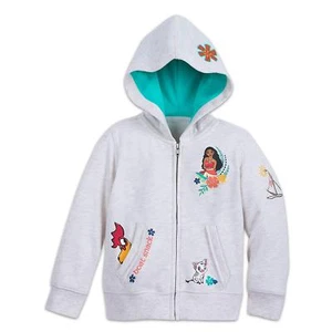 Disney Store Moana Zip Front Hoodie Sweat Shirt Girl Size 4 5/6  - Picture 1 of 1