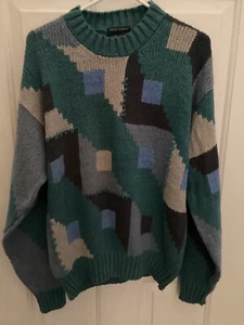 Vintage Herrenpullover nach Farben in Italien - mehrfach blau - groß - gebraucht - Bild 1 von 5
