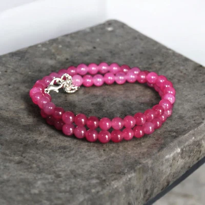 Pink Tourmaline Beads, Semi Precious Gemstone, Pink Tourmaline Round Beads 6mm - Image 1 of 3