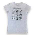 TeeTurtle Grey T-Shirt Ladies/Womens UK6 EU34 US2 - Cartoon Cat Print T-Shirt