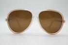 Vintage atrio 216 Braun Transparent Silber Oval Sonnenbrille sunglasses NOS