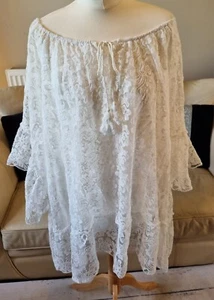Ladies Beautiful Lace Dress/top By Obsession Italy Size 10-18 - Picture 1 of 7