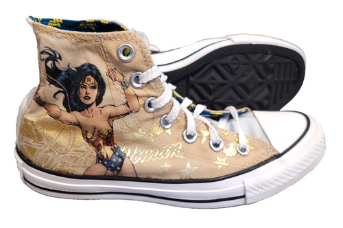 Scarpe da donna Converse All Star Wonder Woman Print DC Comics Hi Top Sneaker taglia 6