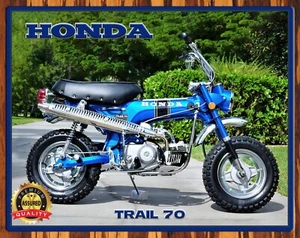 1970 Honda CT70 - Candy Sapphire Blue - Metal Sign 11 x 14 - Picture 1 of 4