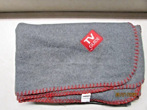 Vintage New TV Guide Magazine Fleece Throw Blanket Large 59x36 Inch Gray - Picture 1 of 2