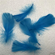 20 pcs beautiful natural goose feather 2-4 inches / 5-10cm lake blue