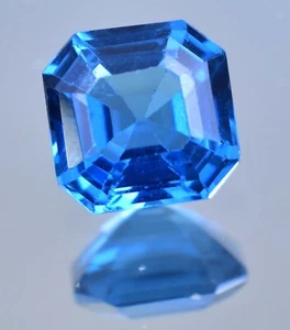 Natural Blue Zircon 4.05 Ct Emerald Stunning Certified Cambodian Gemstone - Picture 1 of 5