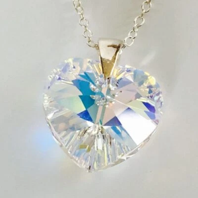 Collar Colgante Corazón de Plata Esterlina AB Brillante Hecho con Cristales Swarovski® Foto 1 de 4