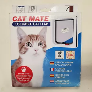 Petmate Cat Mate Lockable Cat Flap White 304W 2 way locking - Picture 1 of 4