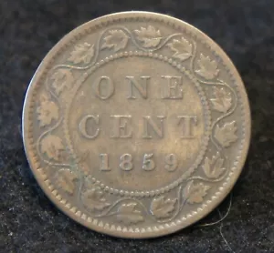Grande centesimo canadese 1859 in ottime condizioni BELLO vecchio da collezione MIGLIORE DATA! - Foto 1 di 2