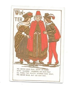 Vintage Trade Card CANDEE RUBBER BOOTS J Shell Elizabethtown IL WINTER - Picture 1 of 2