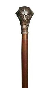 Antique batman joker head Metal Handle Strong Wooden Walking Stick Vintage Cane - Picture 1 of 5