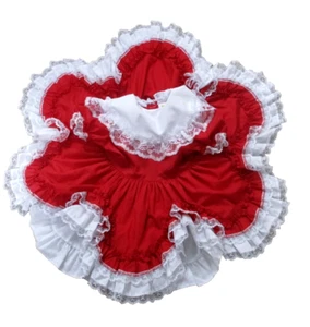 Lid'l Dolly's Girls Dress Size 4 Red Ruffle Twirl Full Circle Lace Pageant Read - Picture 1 of 12