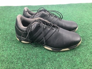 Adidas Tour Traxion TR Black Leather Golf Shoes Q44608 Men Size 9.5us 43.5fr 9uk - Picture 1 of 6
