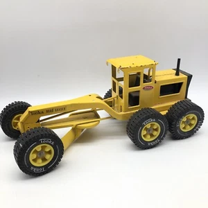 Vintage 1970's Tonka Yellow Pressed Metal Toy Road Grader Scraper Excavator - Picture 1 of 13