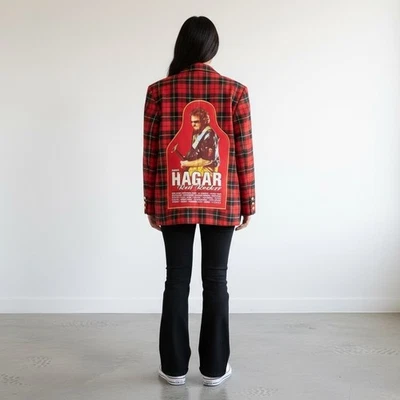 Custom Sammy Hagar Patch Blazer Jacket Vintage PENDLETON Plaid Size 22W - Image 1 of 4