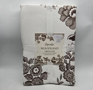 Spode Woodland länglich 60" x 120" Sitzplätze 8-10-12 Tischdecke weiß braun Blumenmuster - Bild 1 von 5