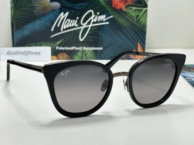 全新 Maui Jim Wood 玫瑰黑色光泽 偏光灰色镜面 太阳镜 gs870-02 — 第 1/4 张图片