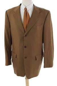 Loro Piana Men Classic Brown Blazer Button Collared Size 52 - Picture 1 of 9