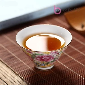 Enamel Color Master Cup Handmade Ceramic Teacup Flower Personal Single-cup - Picture 1 of 3