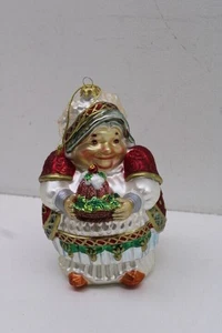 Vintage Vidrio Mujer Panadero Grande 8 Adorno de Navidad NO MARCADO - Imagen 1 de 14