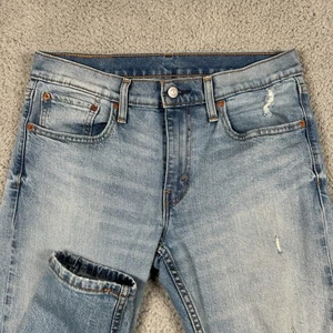 Levis 511 Jeans Mens 32x32 Blue Slim Fit Distressed Medium Wash Denim Pants - Picture 1 of 10