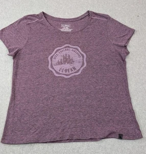 LL Bean Shirt Womens XL Purple Short Sleeve Outdoor Logo Casual Hiking Tee Top - Picture 1 of 6