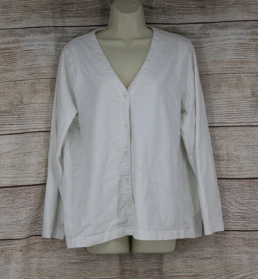 Camisa Top Cherokee Mujer Talla Grande 1XL Abotonada Manga Larga Blanca Foto 1 de 4