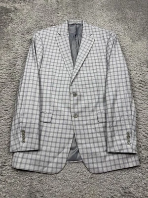 Blazer Hart Schaffner Marx Hombres 44L Gris Cuadros Lana Abrigo Deportivo Chaqueta de Carrera De Colección Foto 1 de 4