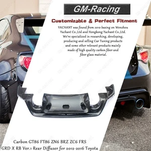 Carbon GT86 FT86 ZN6 BRZ ZC6 FRS GRD X RB Ver.1 Rear Diffuser for 12-16 Toyota - Picture 1 of 16