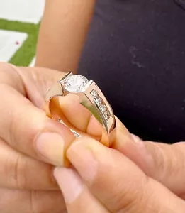 IGI Certified 14k Solid Rose Gold Round Diamond Tension Engagement Ring 1.00ct - Picture 1 of 13