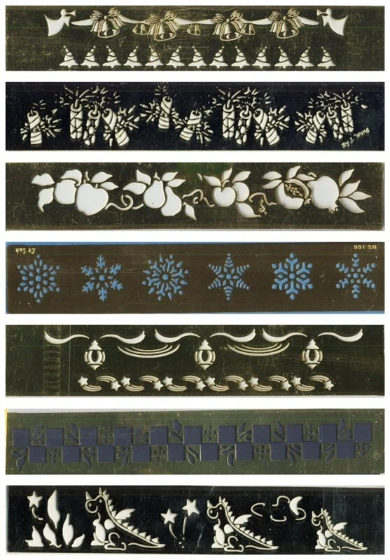 Embossing-Rand-Schablone-schmal- 3x17,3cm verschiedene Motive zur Auswahl - Bild 1 von 1