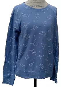 PJ Salvage Constellation Print long sleeve knit lounge top size L raglan blue - Picture 1 of 11