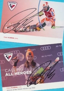 Petra VLHOVA (1) 2 TOP - Autogramm Bilder - Print Copies + SIGNIERTE SKI WM AK - Bild 1 von 1