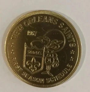 1967 New Orleans Saints 1st Season Schedule Doubloon Coin Falstaff Beer - Picture 1 of 4