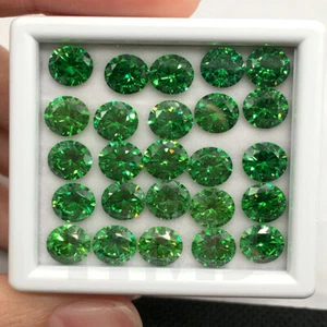 100pcs 0.8~15mm Round Cut Green Loose Cubic Zirconia 5A CZ stone Birthstone DIY - Picture 1 of 15