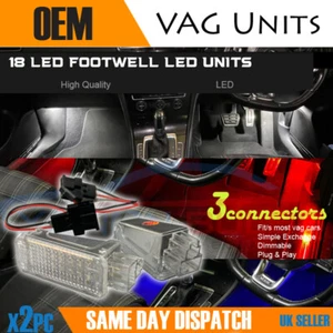 2x NEW Footwell lights 18 LED SMD white red blue VW AUDI SKODA Seat units canbus - Picture 1 of 13