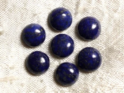 HOMEMADE 1pc - Cabochon Pierre - Lapis Lazuli Rond 8mm Bleu nuit - 7427039734660