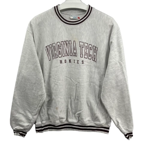 VTG Champion Reverse Weave Sweatshirt Adult Large Virginia Tech Hokies Spellout Cover