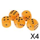 2x5 Piece/Set 3cm Wooden Dice D6 Six Sided Dotted Dice for D&D TRPG Toy Orange