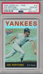 Joe Pepitone 2005 Refractor Topps All Time Favorites New York Yankees PSA 10 GM - Bild 1 von 2